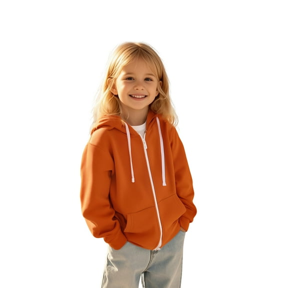Kids Boys Hoodie Orange Hoodie Casual Long Sleeve Hoodies Warm Fall Winter Clothes 5-6 Years Old Girl Clothes