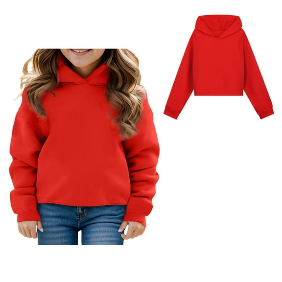 Kids Boys Hoodie Red Hoodies Long Sleeve Soft Sweatshirts Top Fall Winter Clothes Girls Clothes 4-5 Years