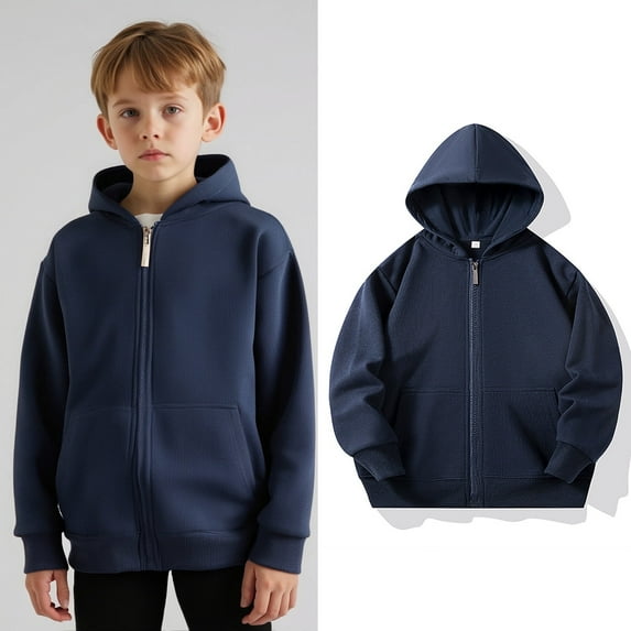 Kids Boys Hoodie Zip up Hoodie Long Sleeve Lightweight Pullover Tops Loose Sweatshirt Warm Fall Winter Clothes Kids Clothes Boys Size 8-9 Years