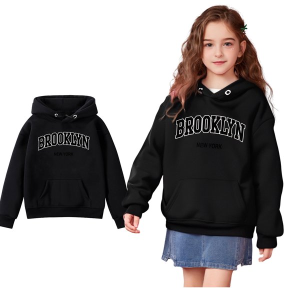 Kids Boys Hoodies Casual Long Sleeve Hoodie Sweatershirt Pullover Letter Graphic Hoodies kids Fall Clothes Little Girls Clothes6-7 Years