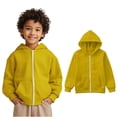thumbnail image 1 of Kids Boys Hoodies Casual Long Sleeve Hoodies with Zipper Yellow Hoodies Pocket kids Warm Fall Winter Clothes Size 5-6 Years Girls Clothes, 1 of 7