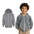 thumbnail image 1 of Kids Boys Hoodies Casual Long Sleeve Zip up Sweatshirts Jackets Grey Hoodie with Pocket kids Fall Clothes 5-6 Years Old Boy Clothes, 1 of 6