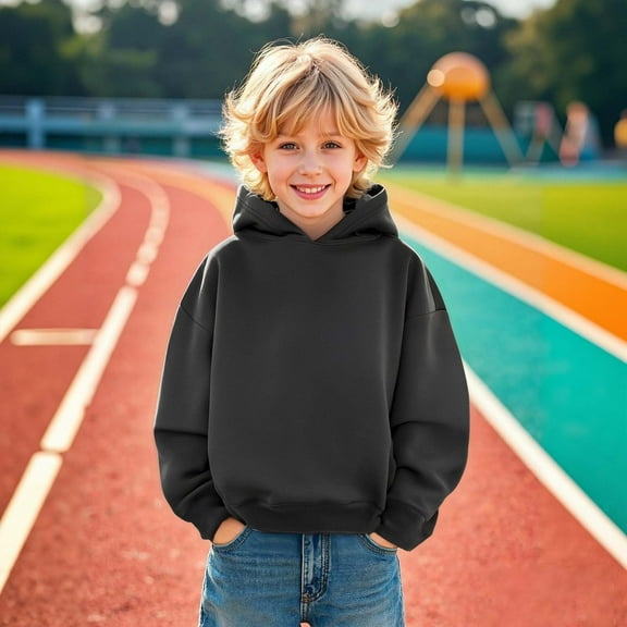 Kids Hoodies Boys Dark Gray Hoodies Casual Long Sleeve Classic Hoodie Fall Clothes 3T Girl Clothes