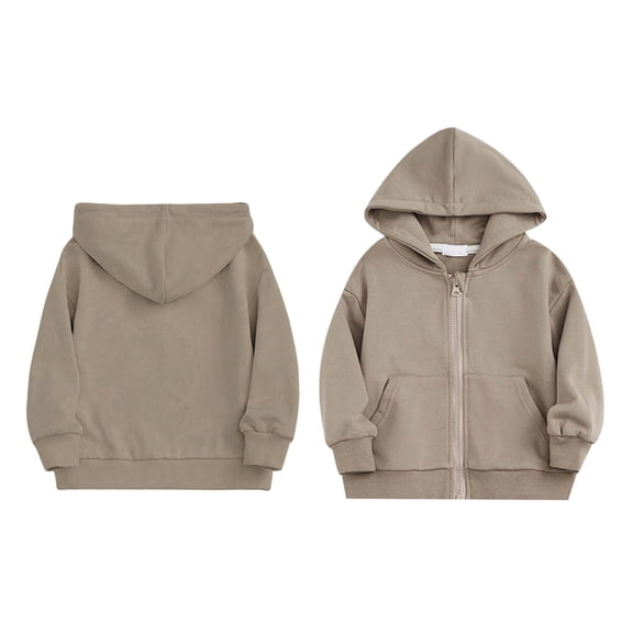 Kids Boys Hoodies Full Zip Hooded Casual Long Sleeve Classic Hoodie Winter Clothes 3-4 Years Girls Clothes