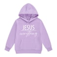 thumbnail image 1 of Kids Boys Hoodies Jesus Loves You Hoodies Long Sleeve Graphic Hoodies Fashion Loose Pullover Top Cute Sweatshirt Clothes for Girls 3-4 Years, 1 of 4