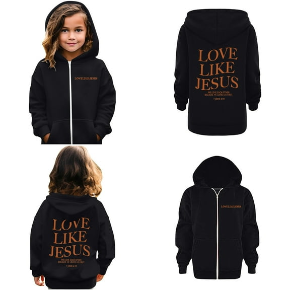 Kids Boys Hoodies Jesus Loves You Hoodies Long Sleeve Graphic Sweatshirt Comfy Oversize Pullover Top Crop Tops Winter Clothes Girls Clothes Size 6-7 Years Cute Boy Girl Clothing