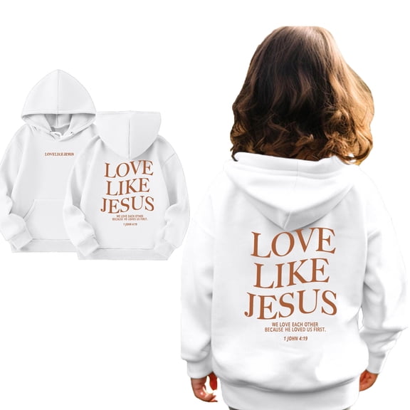 Kids Boys Hoodies Jesus Loves You Hoodies Long Sleeve Graphic Sweatshirt Cute Oversize Pullover Top Fashion Winter Clothes Boy Clothes 3-4 Years Cute Boy Girl Clothing