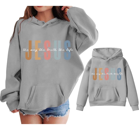 Kids Boys Hoodies Jesus Loves You Sweatshirt Long Sleeve Graphic Sweatshirt Warm Loose Pullover Top Girls Winter Clothes Girl Clothes 4-5 Years Cute Boy Girl Clothing