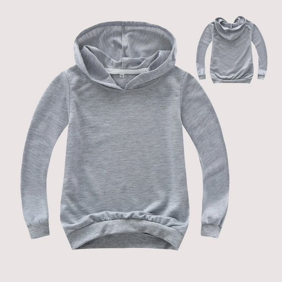 Kids Boys Hoodies Kids Grey Hoodie Long Sleeve Soft Sweatshirts Top Fall Clothes Boys 5-6 Years Clothes