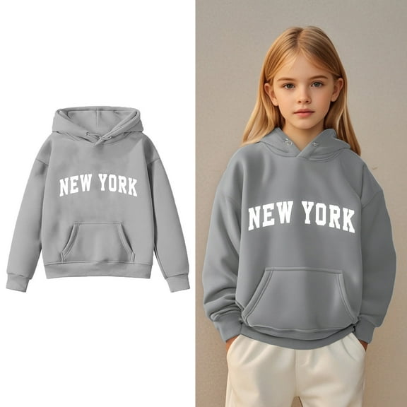 Kids Boys Hoodies Kids Letter Pattern Hooded Casual Long Sleeve Sweatshirts Winter Clothes 9-10 Years Kids Girl Clothes