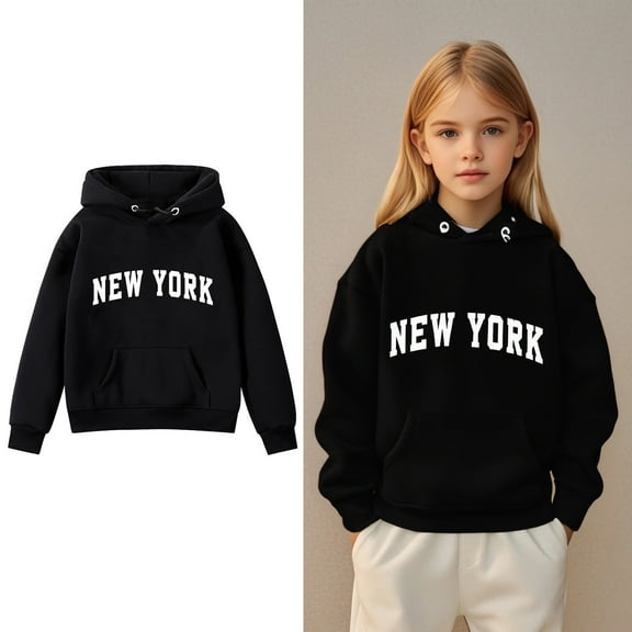 Kids Boys Hoodies Kids Letter Pattern Hoodie Long Sleeve Casual Basic Pullover Sweatshirt Hoodie Warm Fall Winter Clothes Size 4-5 Years Boys Clothes