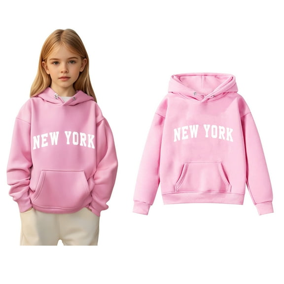 Kids Boys Hoodies Letter Pattern Hooded Casual Long Sleeve Hoodie Sweatershirt Pullover Fall Clothes Girls 5-6 Years Clothes