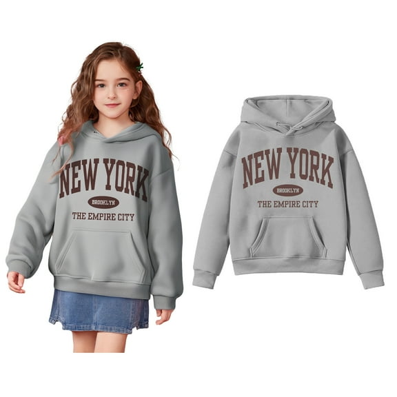 Kids Boys Hoodies Letter Pattern Hoodie Casual Long Sleeve Sweatshirts Fall Clothes Kids Girls Clothes 5-6 Years