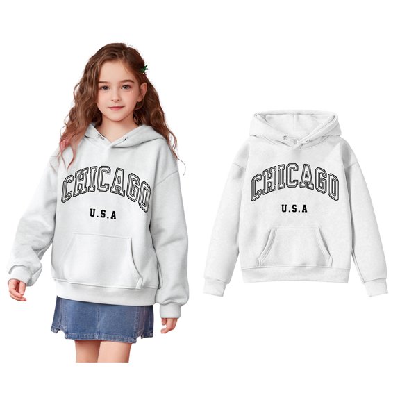 Kids Boys Hoodies Letter Pattern Hoodies Long Sleeve Pullover Tops Fall Clothes Baby Girls Clothes 4-5 Years