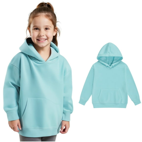 Kids Boys Hoodies Long Sleeve Hooded Sweatshirt Top Blue Hooded Fall Clothes Toddler Girls Clothes8-9 Years