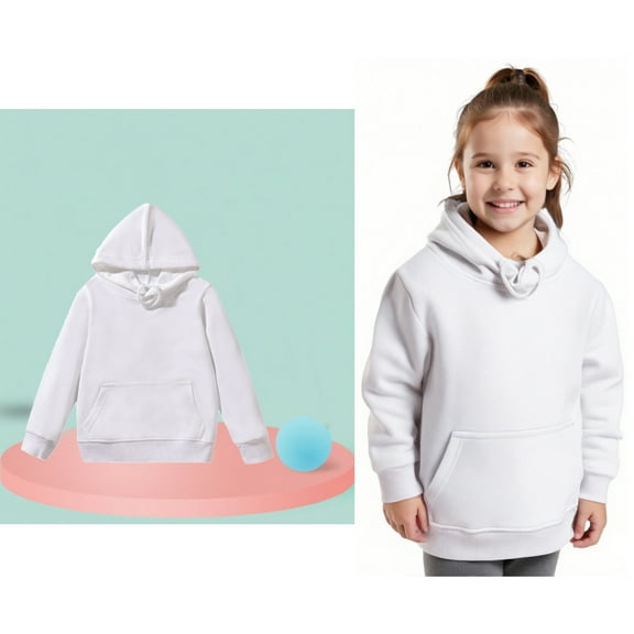 Kids Boys Hoodies White Hooded Lightweight Long Sleeve Hoodies Fall Winter Clothes Kids Clothes Girls Size 9-11 Years