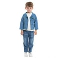 thumbnail image 1 of Kids Boys Jacket Button Down Denim Jacket Children Casual Jacket Blue Jacket Kids Clothing 4T, 1 of 3