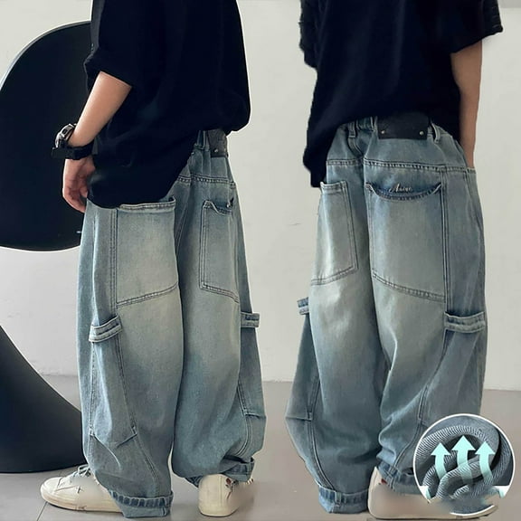 Kids Boys Jean Pants,Slim Fit Baggy Cargo Jean Pants Boys Fashion Kids 5-6 Years Boys Pants