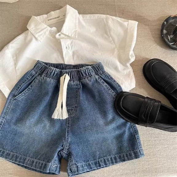 Kids Boys Jean Shorts Fashion Wide Leg Summer Trousers Short Boys Fashion Shorts for Boys 3-4 Years