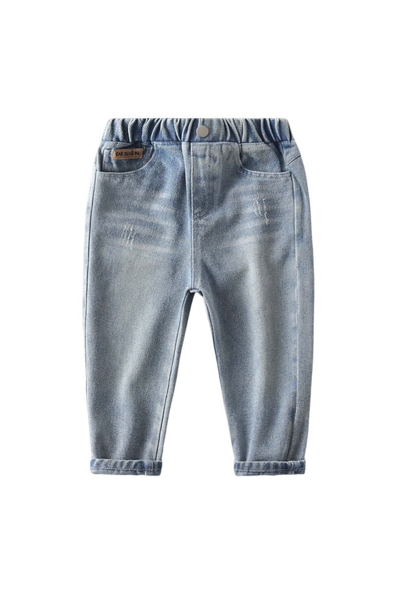Kids Boys Jeans Flexible Fit for Active Play Light Blue Slim Fit Jeans for Boys Reinforced Knee Detail School Boys Pants Childrens Clothes Boys 5-6 Years