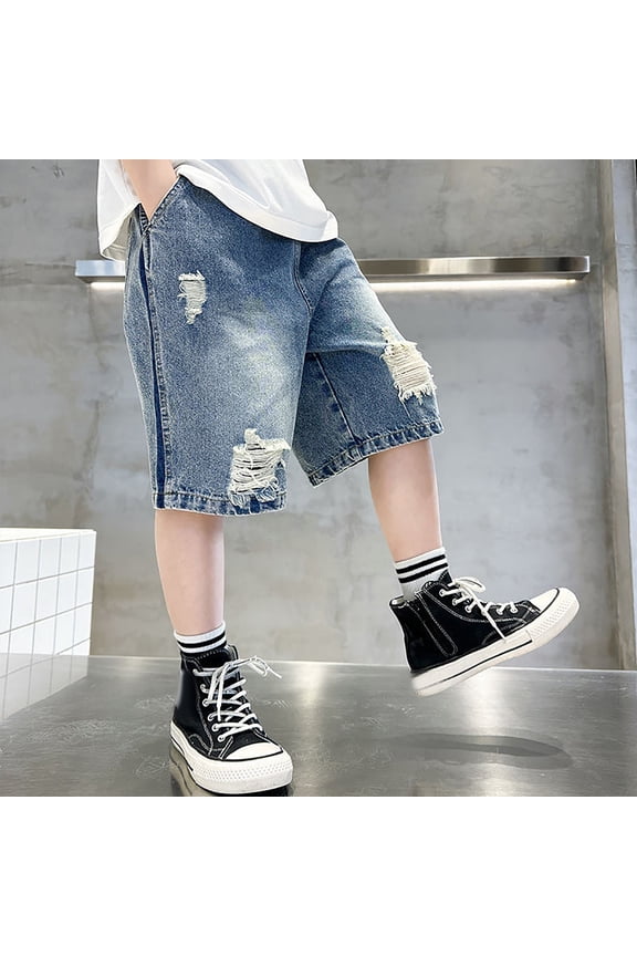 Kids Boys Jeans Shorts Classic Baggy Summer Jeans with Pockets 3-4 Years Boys Clothes