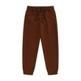 thumbnail image 1 of Kids Boys Jogger Pants Toddler Boys' Drawstring Elastic Waist Cotton Solid Pants Casual Sweatpants Adjustable Leggings, 1 of 7