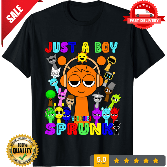 Kids Boys Just A Boy Who Loves Sprunki T-Shirt, NEW TRENDING ITEM-TH71283
