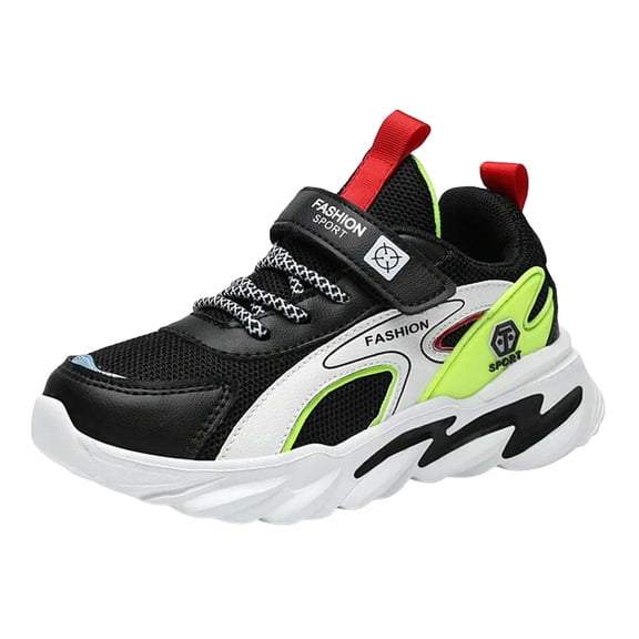 Kids Boys Lightweight Running Shoes Breathable Non Slip Casual Mesh Basketball Shoes Toddler Comfortable Slip On Sneakers Red Size 13.5 Little Child