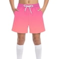 thumbnail image 1 of Kids Boys Lightweight Shorts Elastic Waist Drawstring Ombre Print Bottoms for Summer Sports Beach Playwear, 4T-15Y, 1 of 8