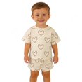 thumbnail image 1 of Kids Boys Pajamas Set Casual Cartoon Print Short Sleeve Crewneck Shirts with Shorts Set Kids Summer Loungewear, 1 of 1