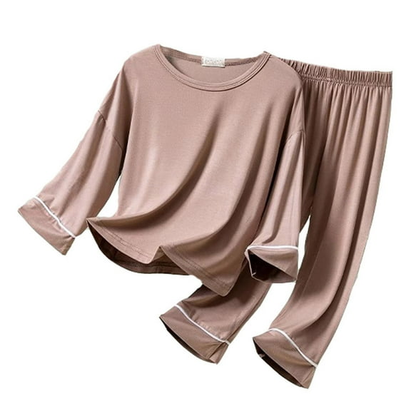 Kids Boys Pajamas Set Solid Crewneck Top And Shorts Summer Girls Outfits Set Toddler Boy Clothes 5-6 Years