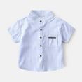 thumbnail image 1 of Kids Boys Polo Shirt Solid Color Boys Uniform Shirts Boys Button Down Shirt Short Sleeve Shirt 4-5 Years Cute&nbsp;Boy&nbsp;Clothing, 1 of 3