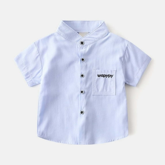 Kids Boys Polo Shirt Solid Color Boys Uniform Shirts Boys Button Down Shirt Short Sleeve Shirt 4-5 Years Cute&nbsp;Boy&nbsp;Clothing