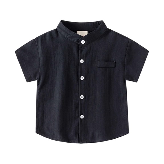 Kids Boys Polo Shirt Solid Color School Uniform Shirts Fashion Shirts With Short Sleeves 9-10 Years Cute Boy Clothing
