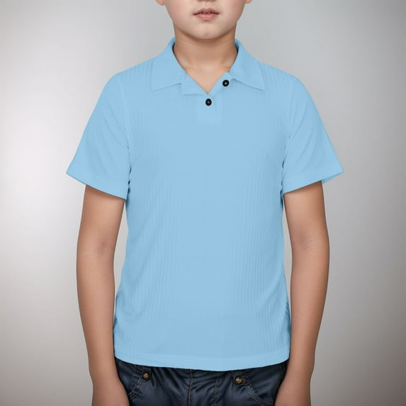 Kids Boys Polo Shirt Solid Color School Uniform Shirts Kids Collar Shirts Boys Short Sleeve Tops 5-6 Years Cute Boy Clothing