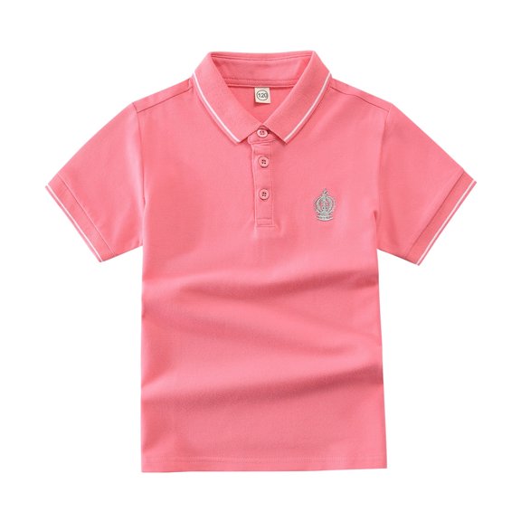 Kids Boys' Polo Shirt Solid Color Tshirt Boys Boys Button Down Shirt Short Sleeve Toddler Shirts 5-6 Years Cute Boy Clothing