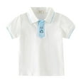 thumbnail image 1 of Kids Boys Polo Shirt White Shirt For Boys Button Up Shirt Boys With Short Sleeves Shirts For Boys 4-5 Years, 1 of 4