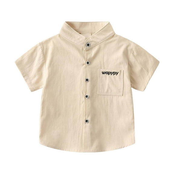 Kids Boys' Polo Shirts Solid Color Polo Shirt Boys Rugby Shirt Kids Short Sleeve Shirts 4-5 Years Cute Boy Clothing