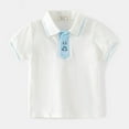 thumbnail image 1 of Kids Boys Polo Shirts White Uniform Shirts For Boys Boys Button Down Shirt With Short Sleeves Boys Polo Shirts Size 4-5 Years, 1 of 4