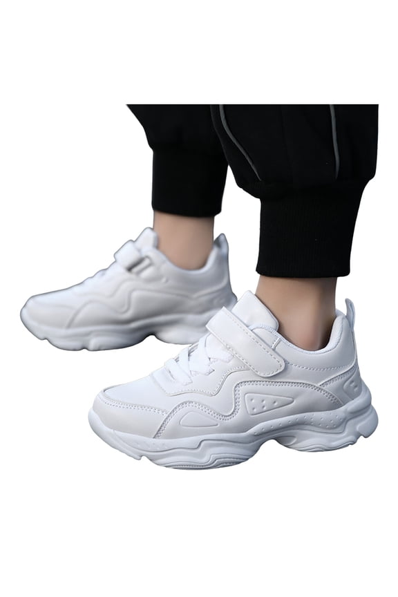 Kids Boys Pu Leather Walking Shoes Toddler Athletic Slip On Sneakers Casual Non Slip Sport Tennis Shoes