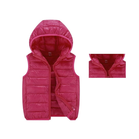Kids Boys Puffer Vest Hooded Sleeveless Jacket Lightweight Girls' Outerwear Jackets & Coats Girls Winter Clothes Clothes for Girls 8-10 Years