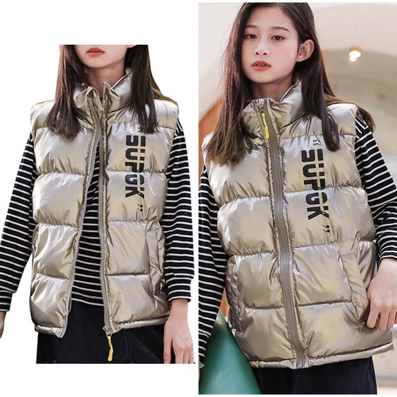 Kids Boys Puffer Vest Sleeveless Jacket Lightweight Girls' Outerwear Vests Winter Clothes Girls Vests 5-6 Years