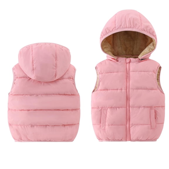 Kids Boys Puffer Vest with Hooded Lightweight Sleeveless Girls' Outerwear Vests Winter Clothes Size 5-6 Years Girls Clothes