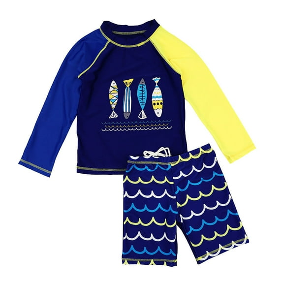 Kids Boys Quick Dry Sunscreen Long Sleeve Swimwear Shorts Surfing Wetsuit