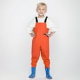 thumbnail image 1 of Kids Boys Rain Pants Boys Waterproof Overalls for Kids Mud Proof Orange Windproof Rain Bib Pant Outdoor 7-8 Years, 1 of 4