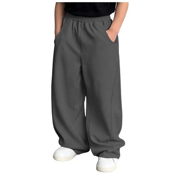 Kids Boys Relaxed Sweatpants Elastic Waist Straight Leg Trousers Comfortable School Activewear 4-15Y