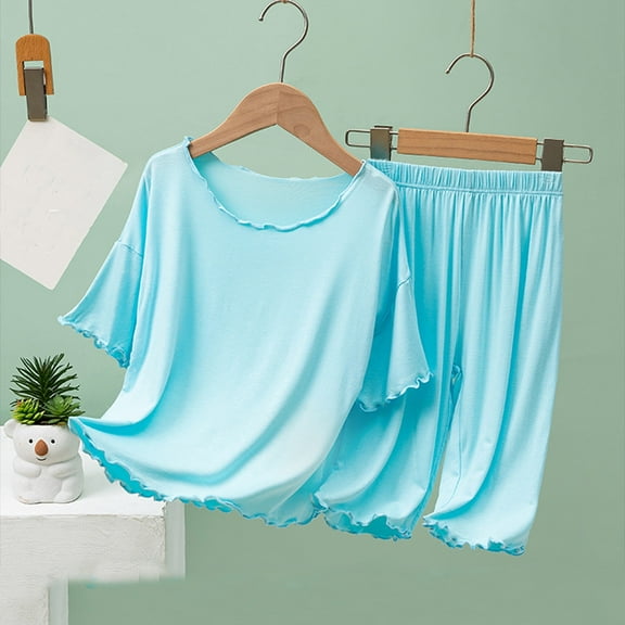 Kids Boys Satin Pajamas Set Solid Color Girls Button Down Pajamas Set Toddler Nightgown Cute Pajamas For Girls 8-10 Years Cute Boy Girl Clothing