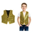 thumbnail image 1 of Kids Boys Sequin Vest Sleeveless V Neckline GoldVest Shiny Dance Vest Hip Hop Jazz Dance Party Shirts Outerwear 6-10 Years, 1 of 5