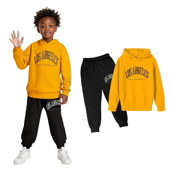 Kids Boys Sets Long Sleeve Basic Hoodie and Active Jogger Pants 2 Pcs Fall Winter Clothes 5-6 Years Old Girl Clothes Cute Boy Girl Clothing