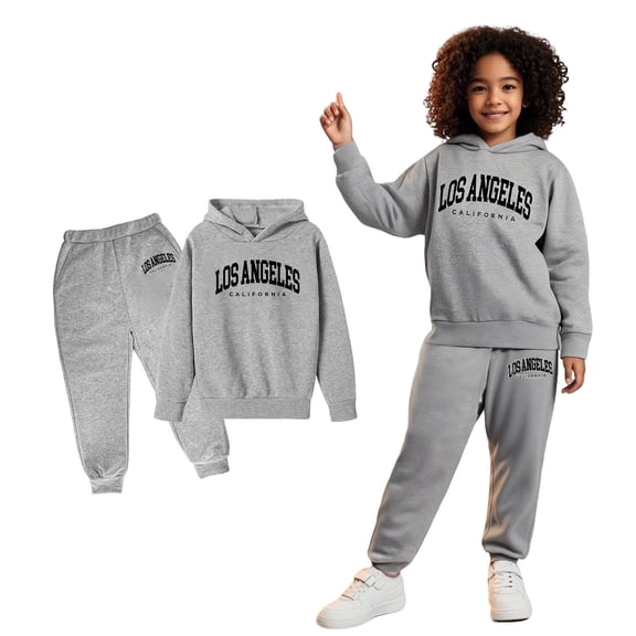 Kids Boys Sets Long Sleeve Solid Pullover Hoodie and Jogger Sweatpants 2 Piece Winter Clothes Teen Outfits for Girls 4-5 Years Trendy Cute Boy Girl Clothing